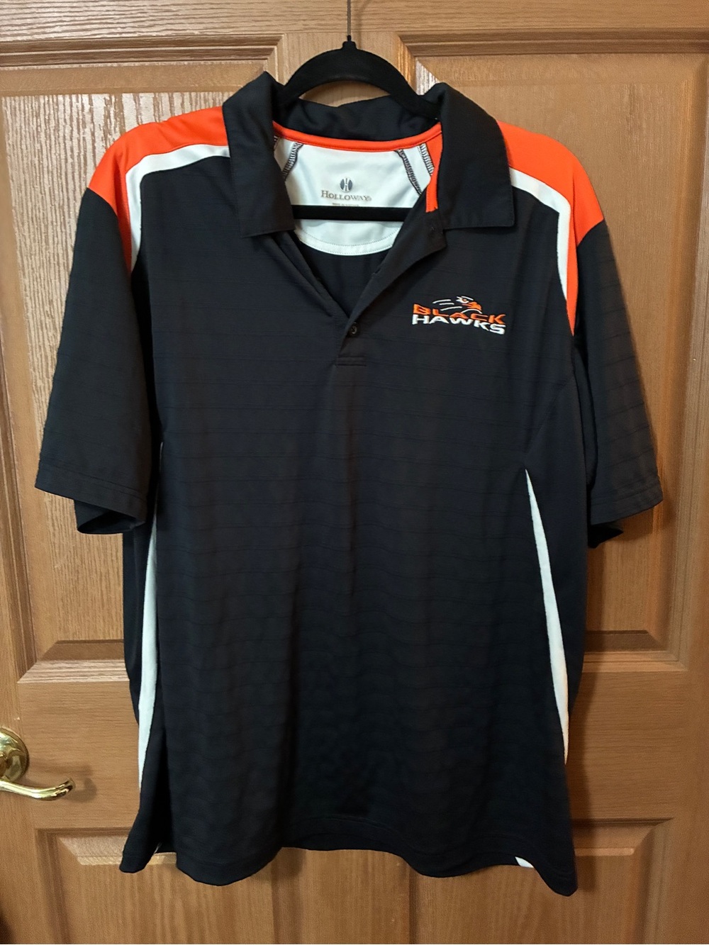 Halloway Athletic Black Hawks Polo Large